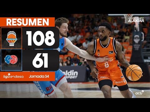 Resumen Valencia Basket 108 - Río Breogán 61 (J34)