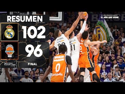 Resumen Real Madrid 102 - Valencia Basket 96 (2º Playoff Final)