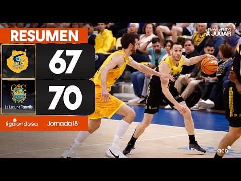 Resumen Dreamland Gran Canaria 67 - La Laguna Tenerife 70 (J18)