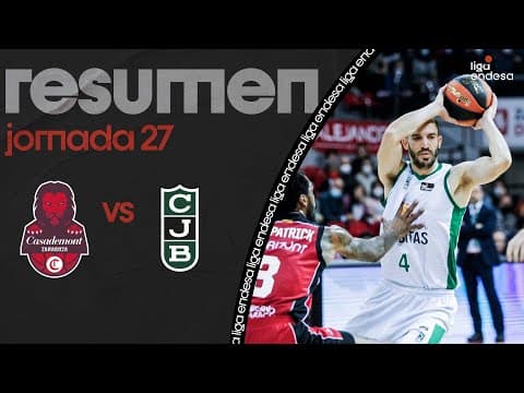 Resumen Casademont Zaragoza 63 - Joventut Badalona 77 (J27)