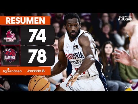 Resumen Hiopos Lleida 74 - Baskonia 78 (J18)