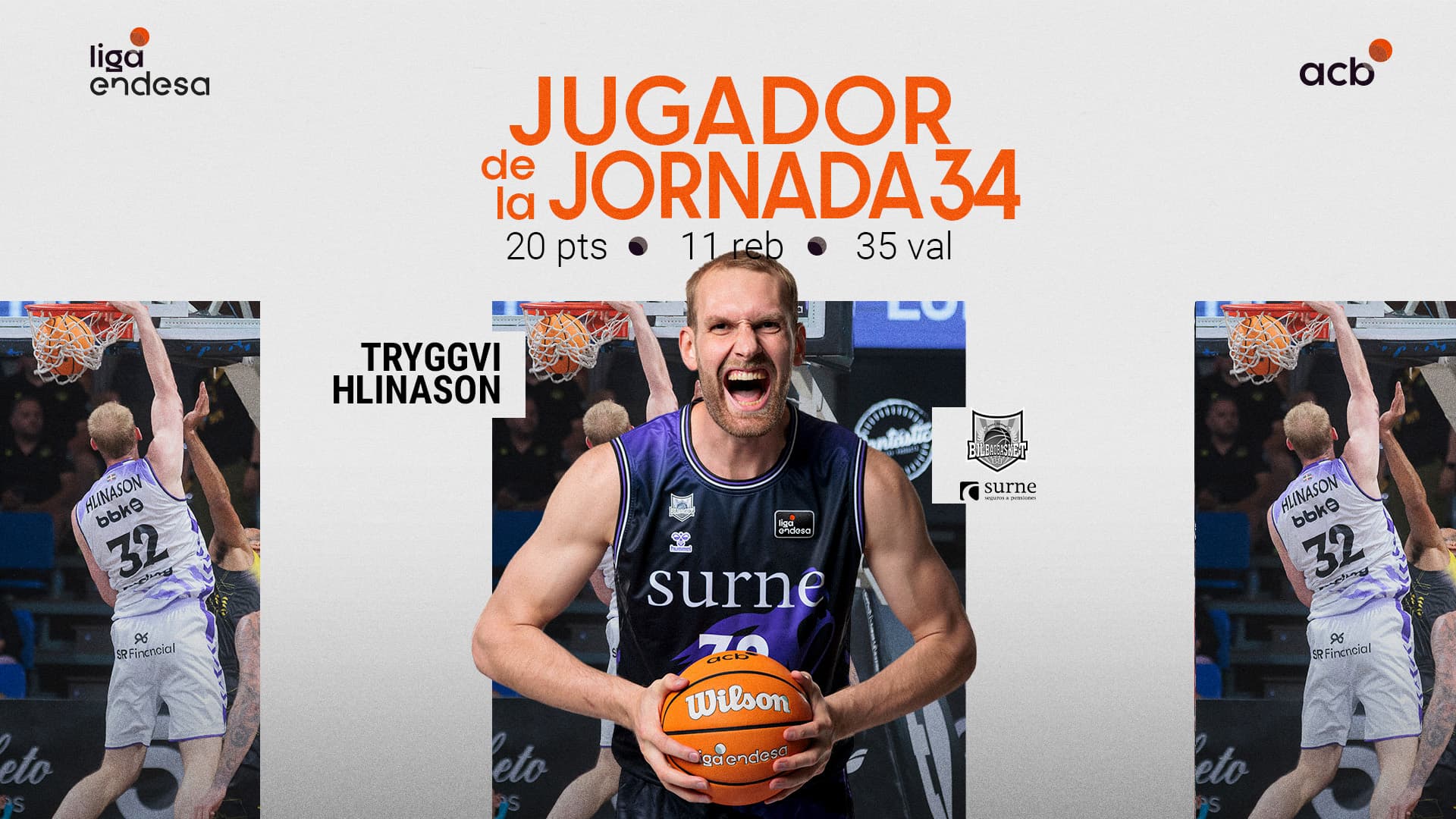 Hlinason, Jugador de la Jornada 34