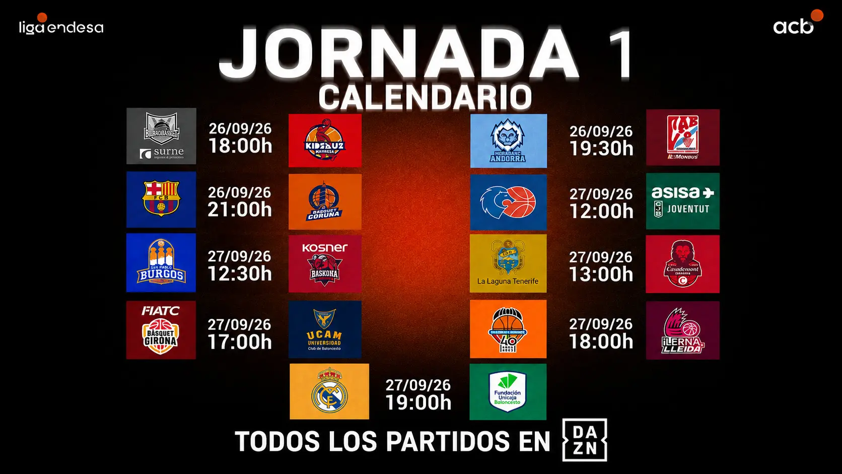 Calendario de la Liga Endesa 2026-27