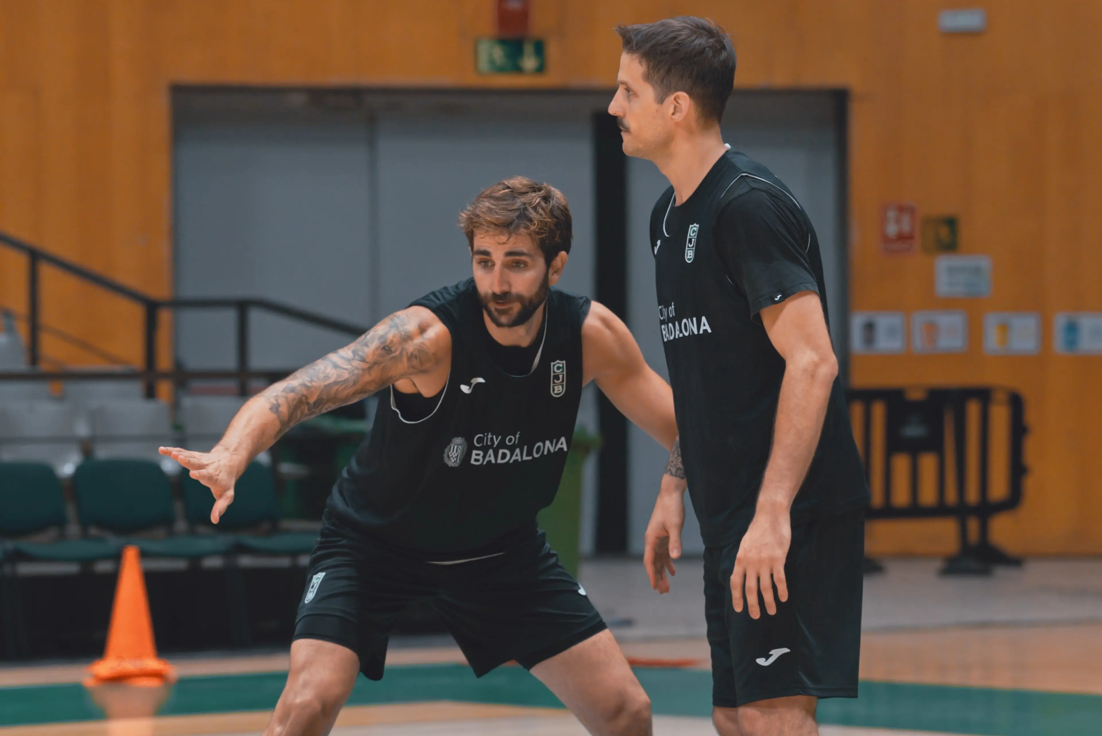 Laprovittola y Ricky Rubio durante el entrenamiento de Asisa Joventut