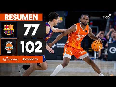 Resumen Barça 77 - Valencia Basket 102 (J33)